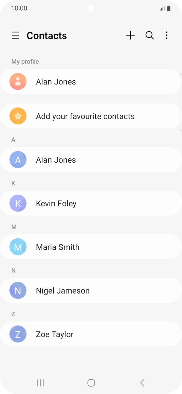 Press the new contact icon. Press the new contact icon.