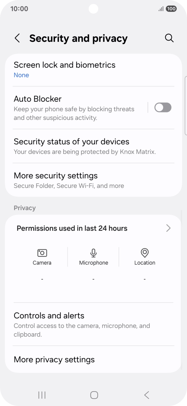 Press More security settings. Press More security settings.