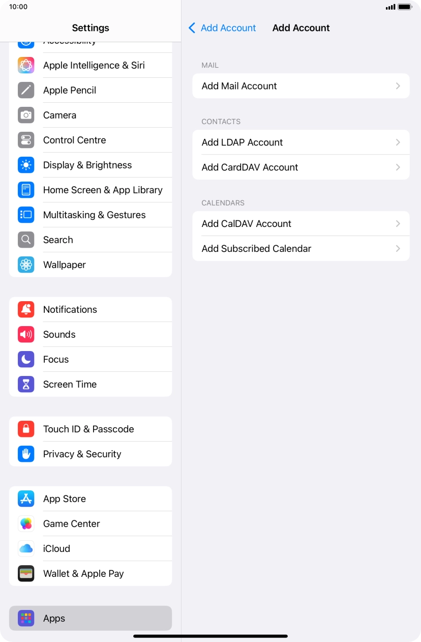 Press Add Mail Account.