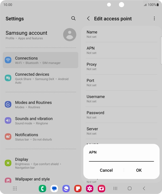 Key in telstra.wap and press OK.