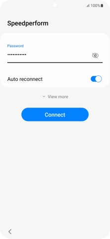 Key in the password for the Wi-Fi network and press Connect.