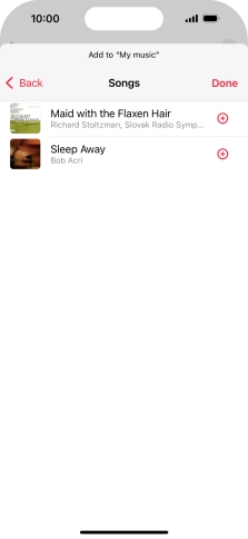 Go to the required category and press the add icon next to the required audio file.