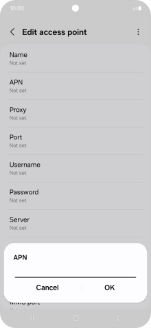 Key in telstra.wap and press OK.