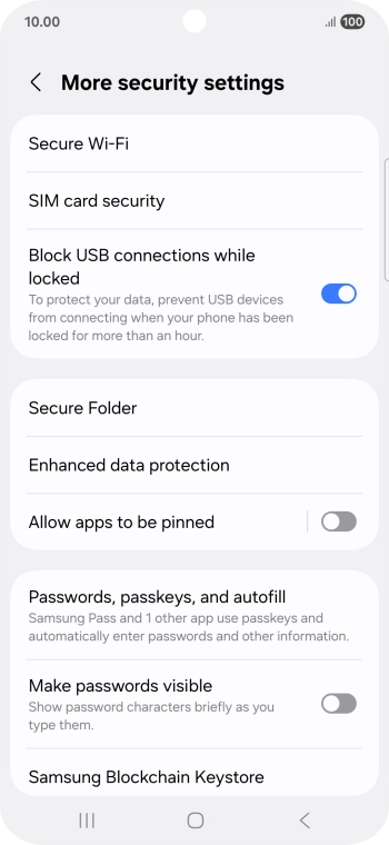 Press SIM card security. Press SIM card security.