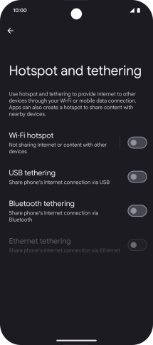 Press Wi-Fi hotspot.