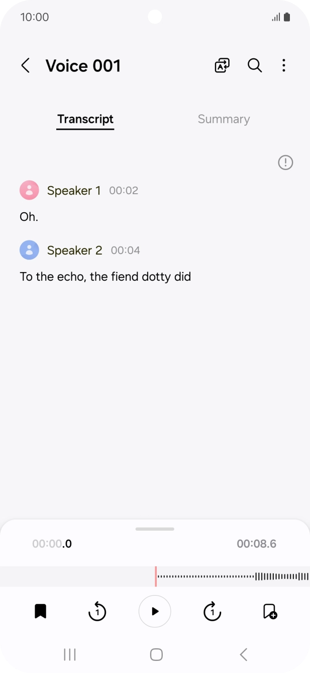 To view a summary of the text, press Summary. To view a summary of the text, press Summary.