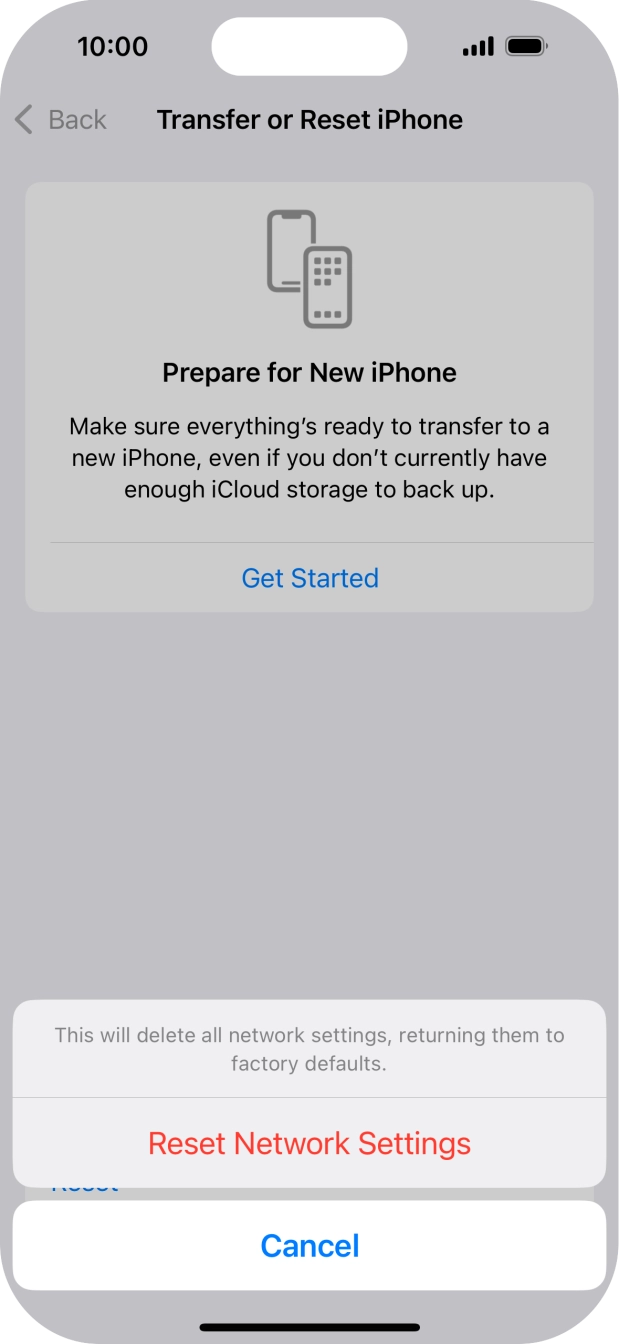 Press Reset Network Settings.