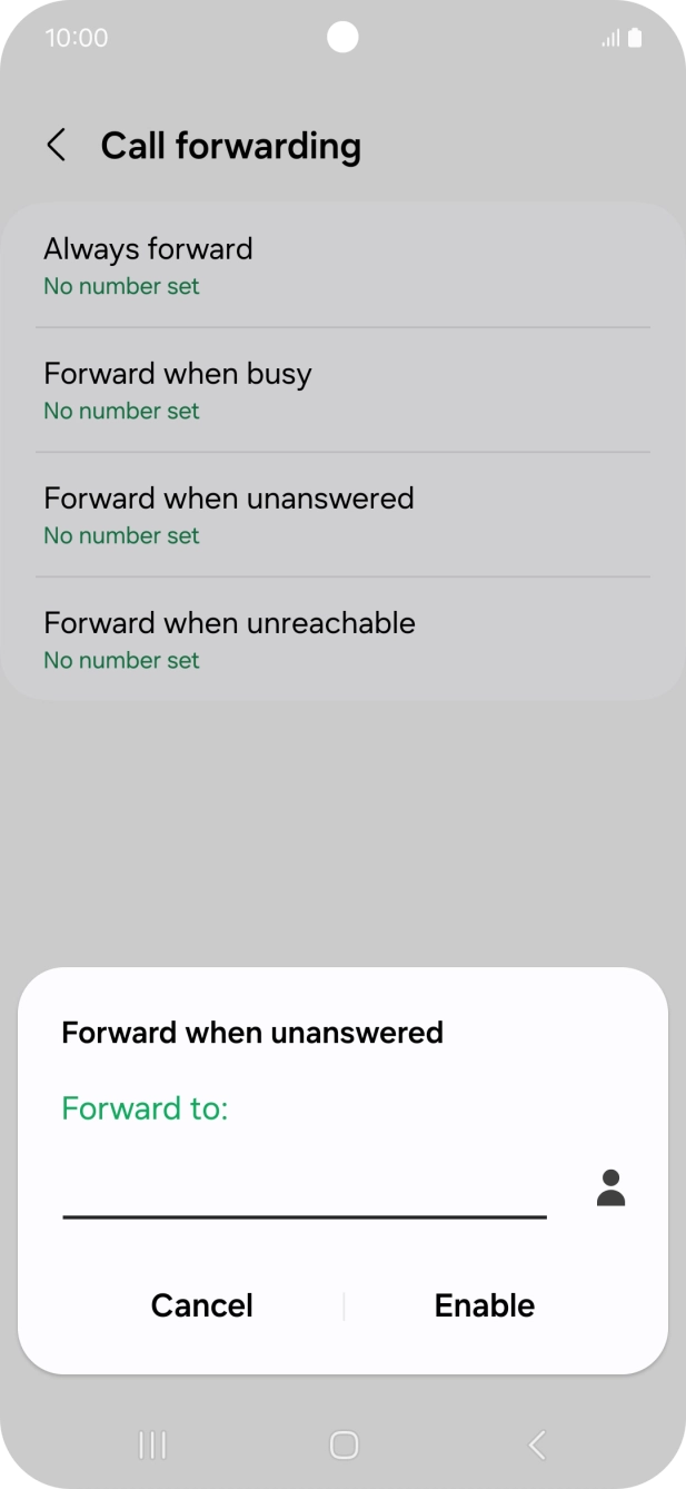 Key in +61101 and press Enable.