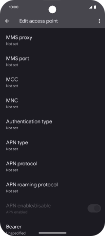 Press MMS proxy.