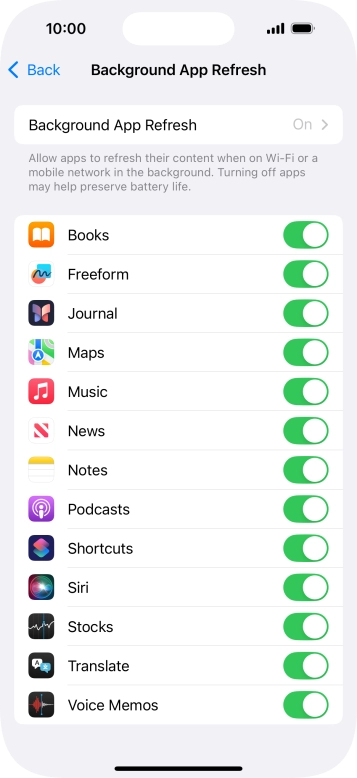 Press Background App Refresh. Press Background App Refresh.