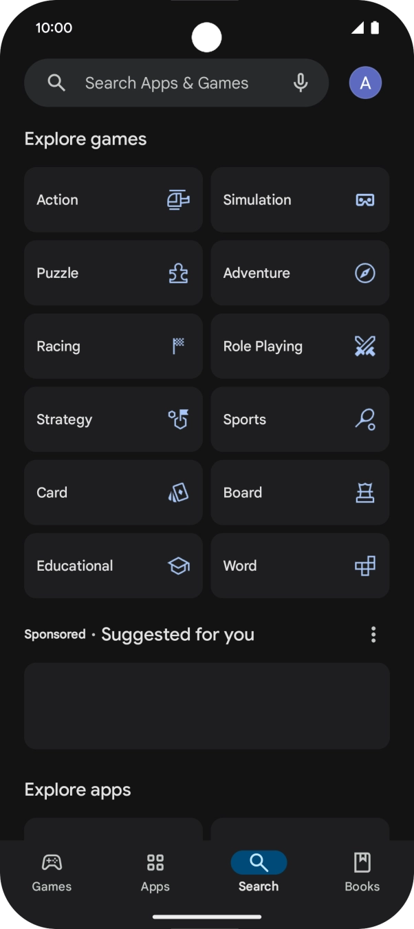 Press the search field. Press the search field.
