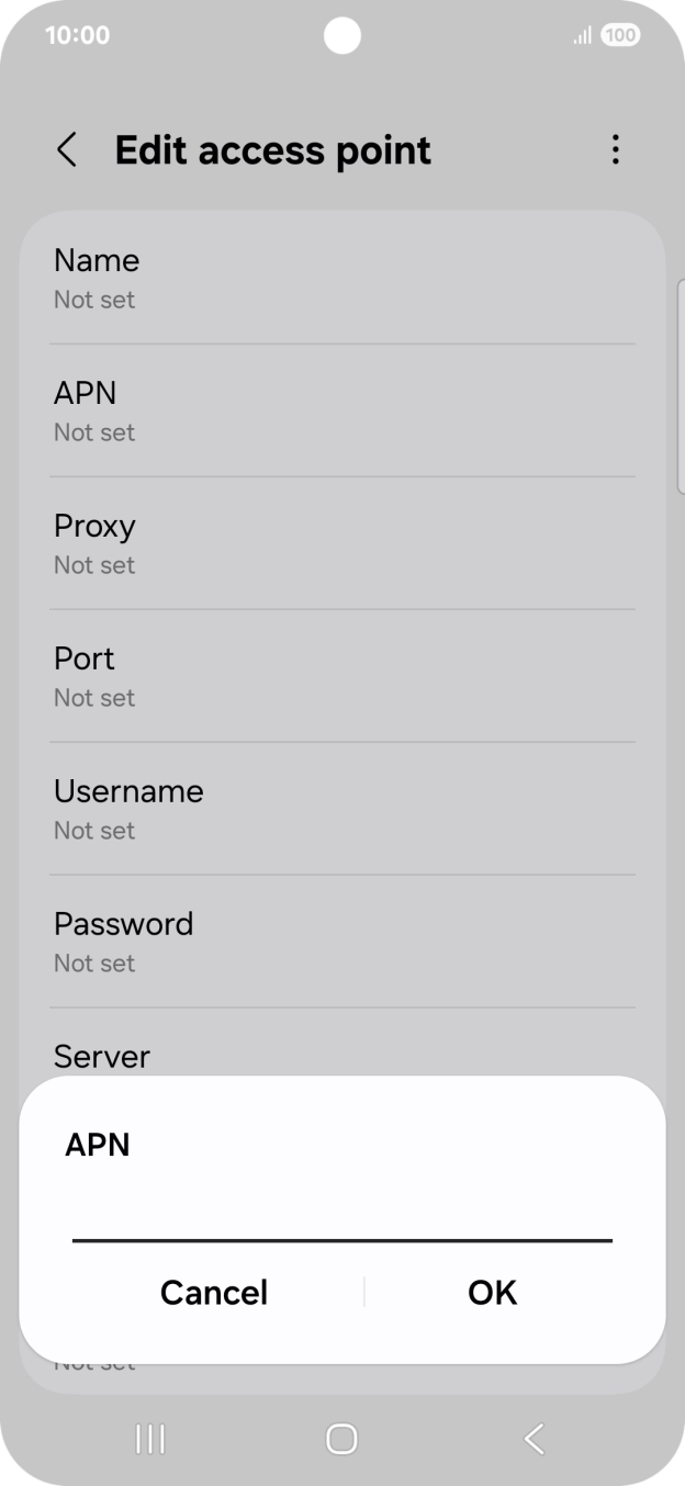 Key in telstra.wap and press OK.