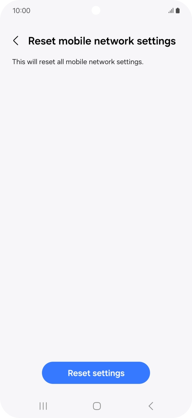 Press Reset settings. Press Reset settings.