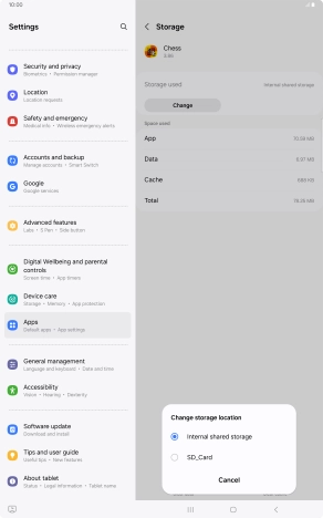 Press the name of the memory card. Press the name of the memory card.