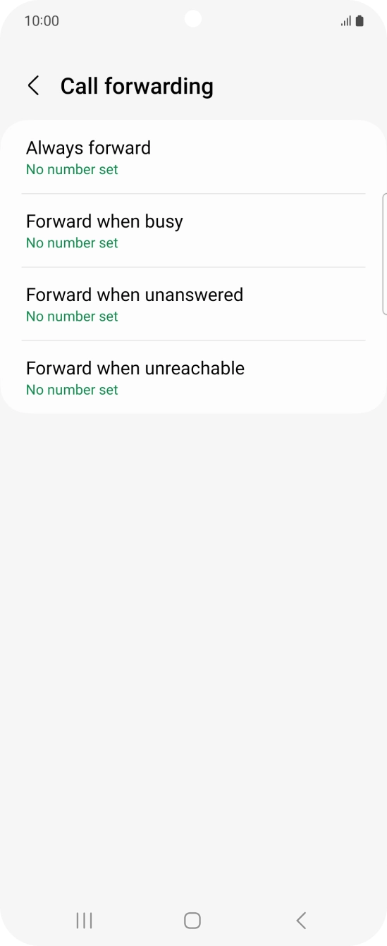 Press the required divert type.