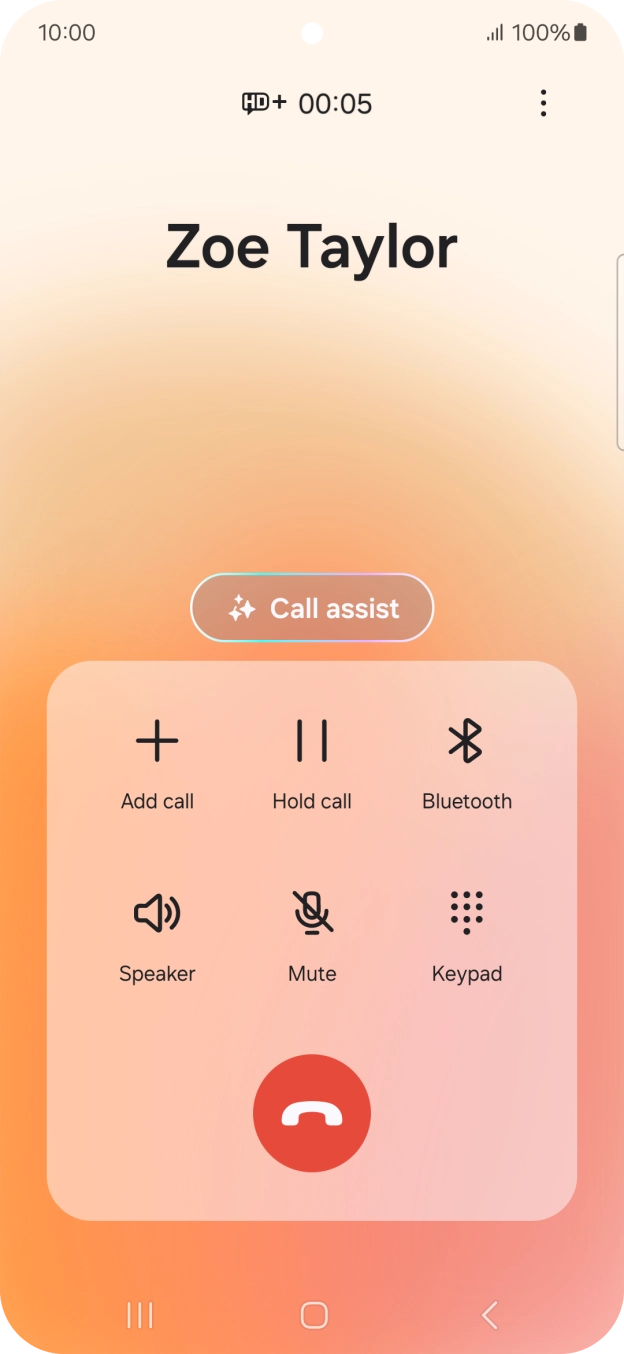 Press Call assist during a call.