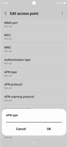 Key in default and press OK.