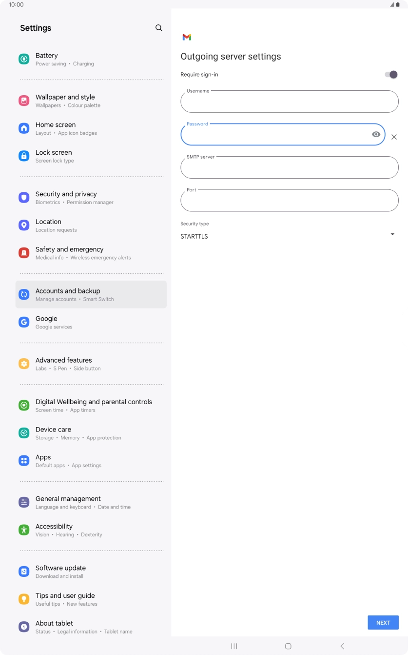Press the field below 