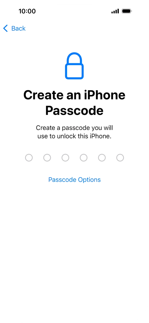 Press Passcode Options.
