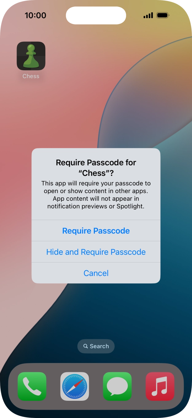 Press Require Passcode.