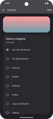 Press the different ring tones to hear them.