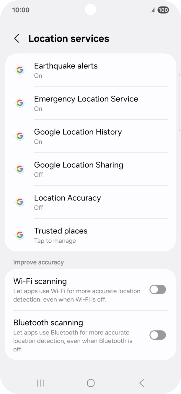 Press Location Accuracy.