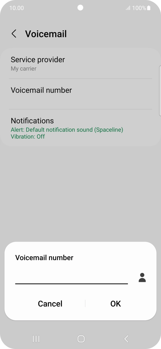 Key in +61101 and press OK.
