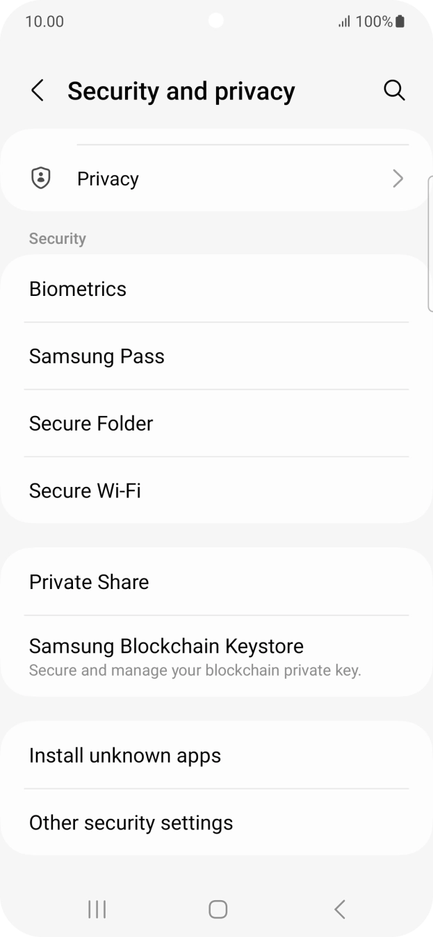 Press Other security settings.