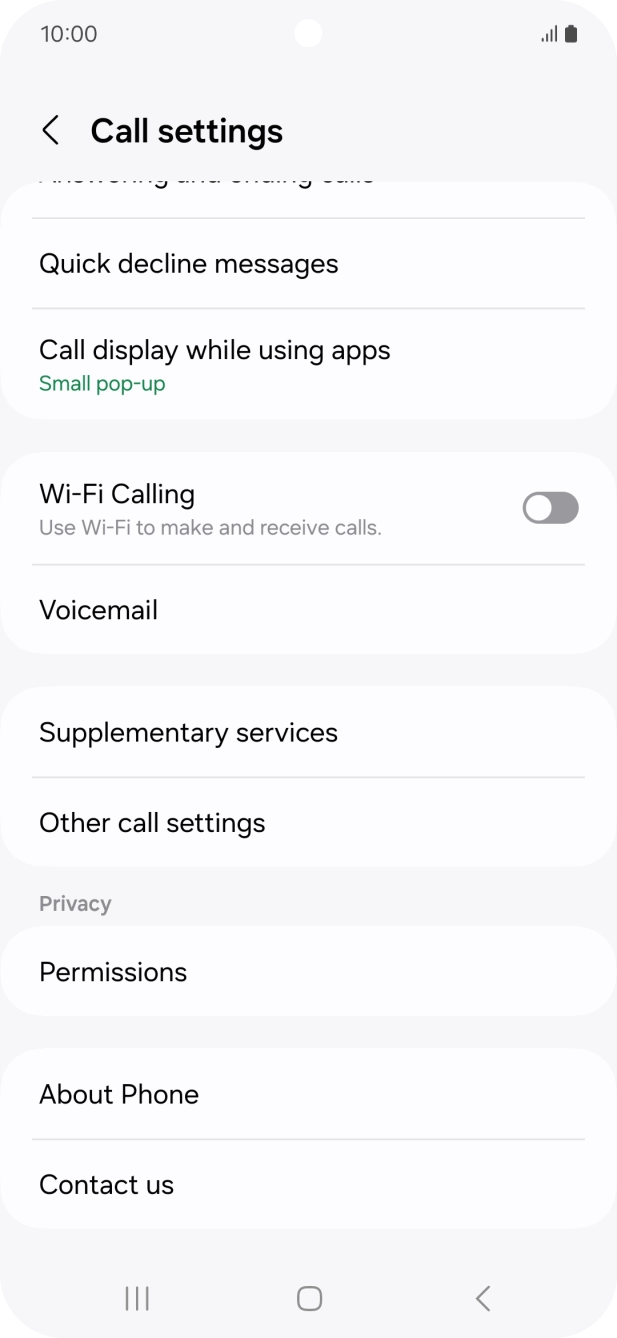 Press Supplementary services.