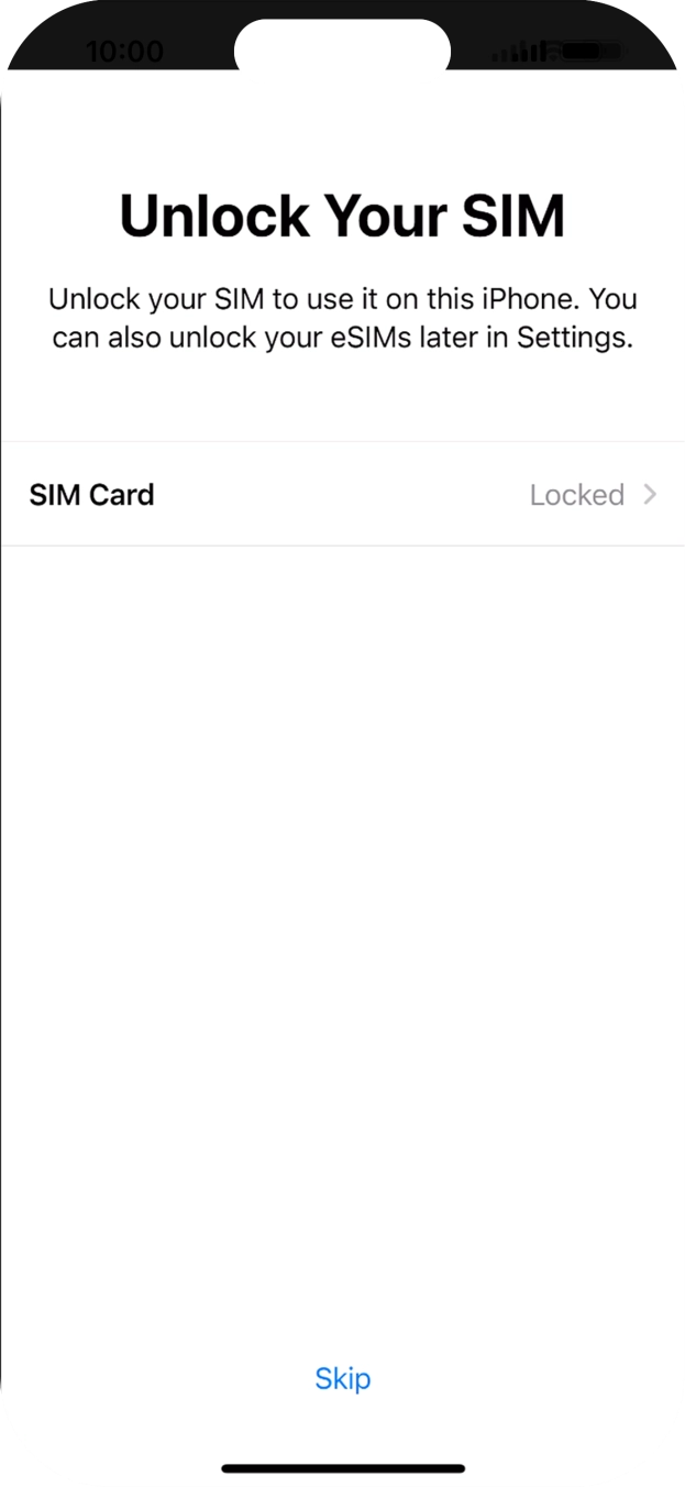 Press SIM Card.
