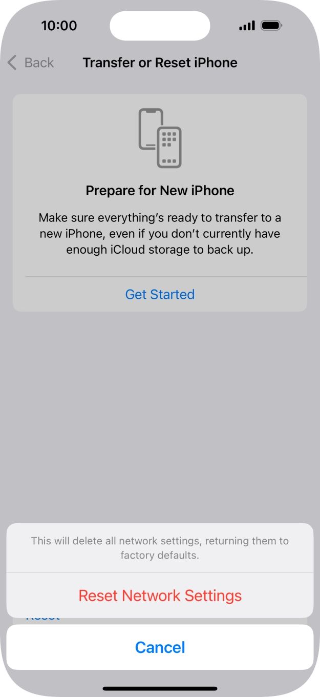 Press Reset Network Settings.