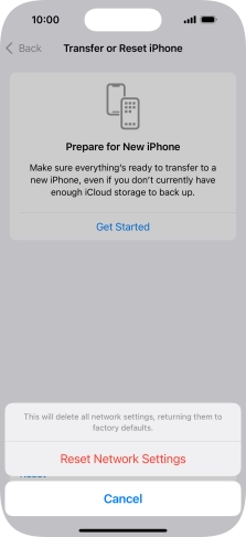 Press Reset Network Settings.