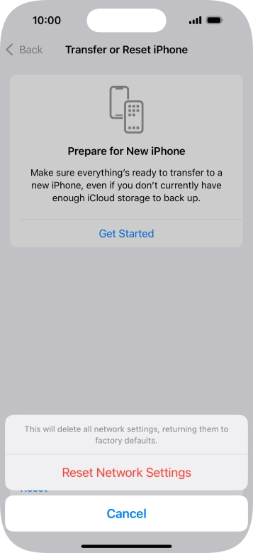 Press Reset Network Settings.
