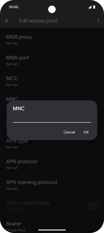 Key in 01 and press OK.