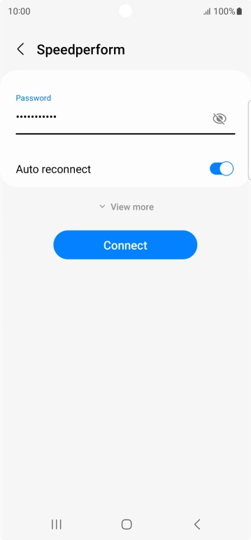 Key in the password for the Wi-Fi network and press Connect.
