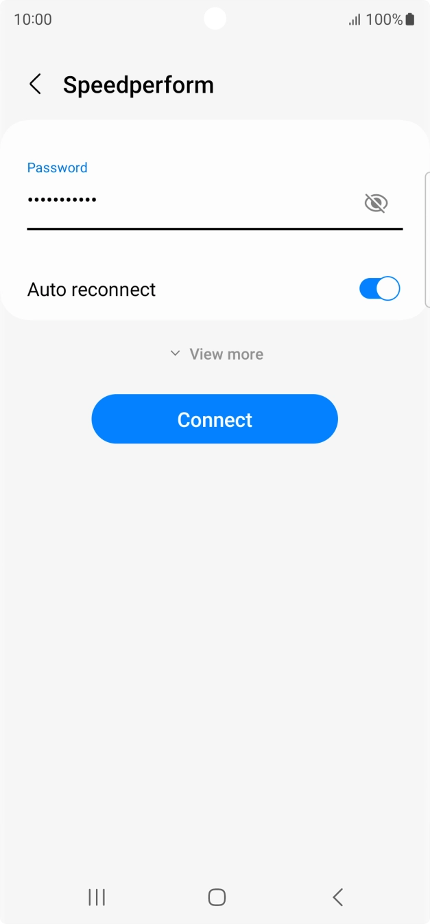 Key in the password for the Wi-Fi network and press Connect. Key in the password for the Wi-Fi network and press Connect.