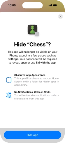 Press Hide App.