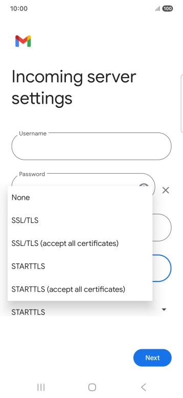 Press SSL/TLS. Press SSL/TLS.