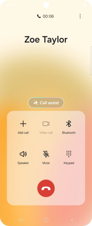 Press Call assist during a call.