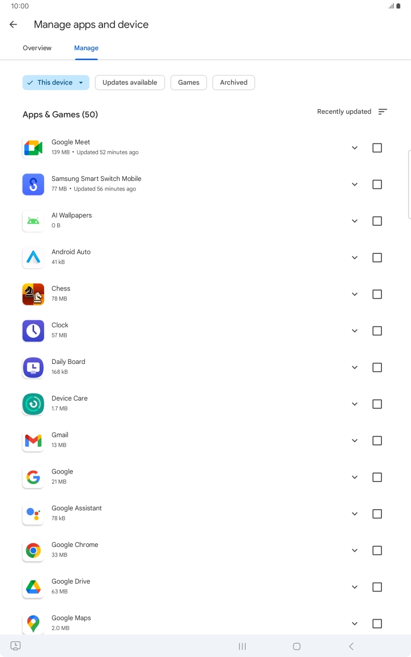 Press the required app.