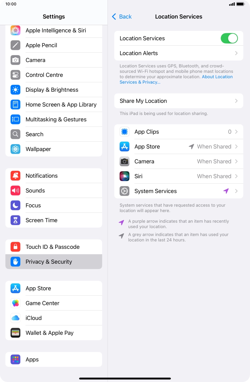 Press the required app.
