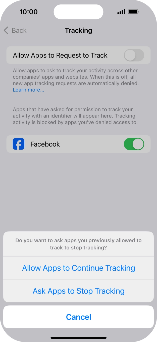 If you turn off the function, press the required setting.