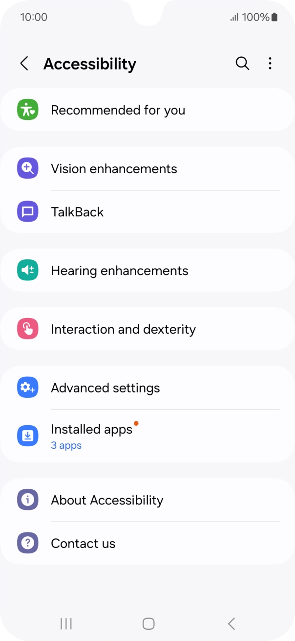 Press Vision enhancements and follow the instructions on the screen to select the required settings.