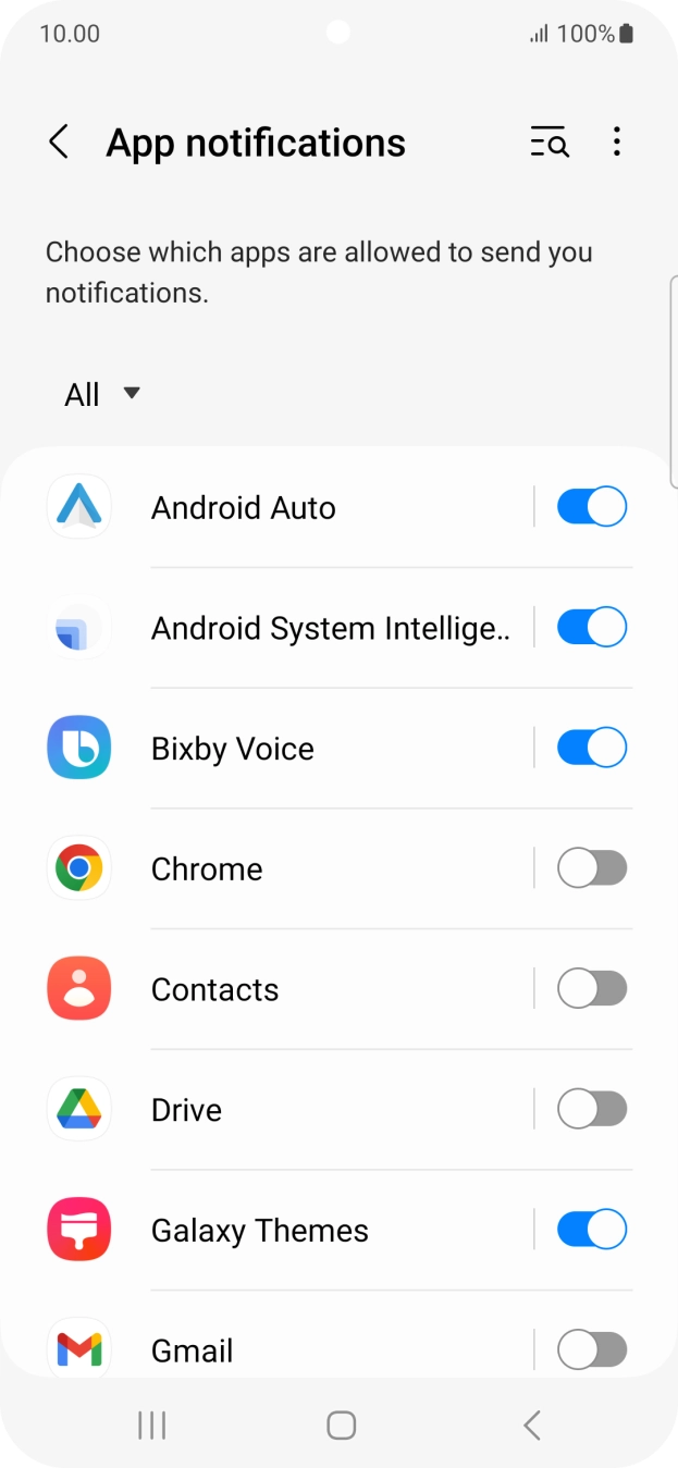 Press the drop down list.