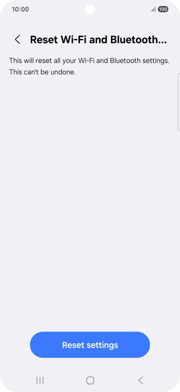 Press Reset settings. Press Reset settings.
