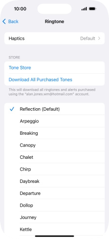 Press the different ring tones to hear them.