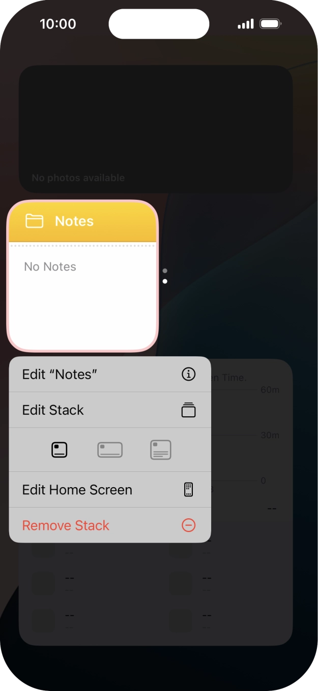 Press Edit Stack. Press Edit Stack.