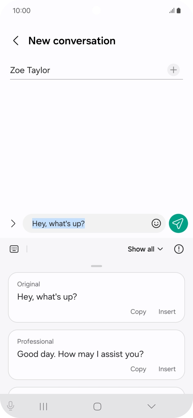 Press the drop down list. Press the drop down list.