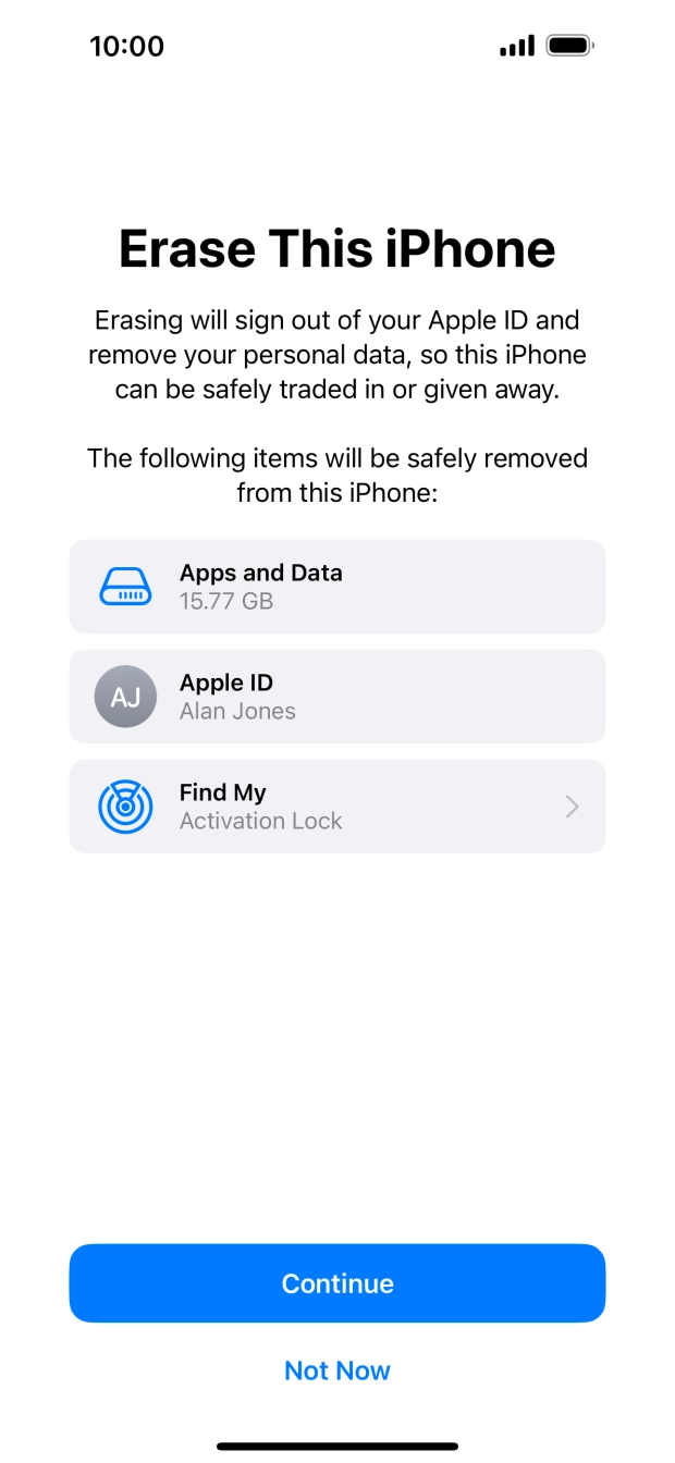 Press Continue. Press Continue.
