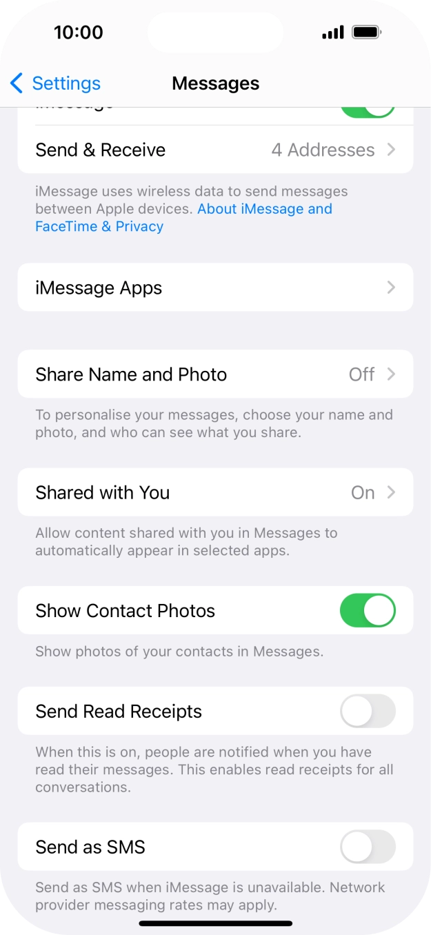Press the indicator next to 